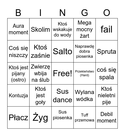Ślub mazury Bingo Card