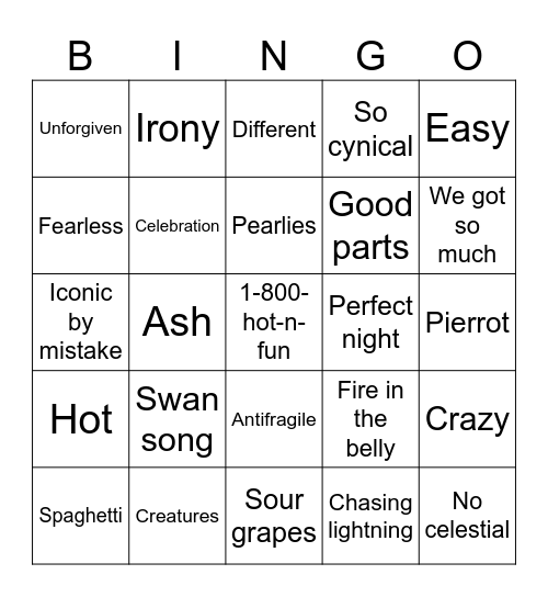 Le Sserafim Bingo Card