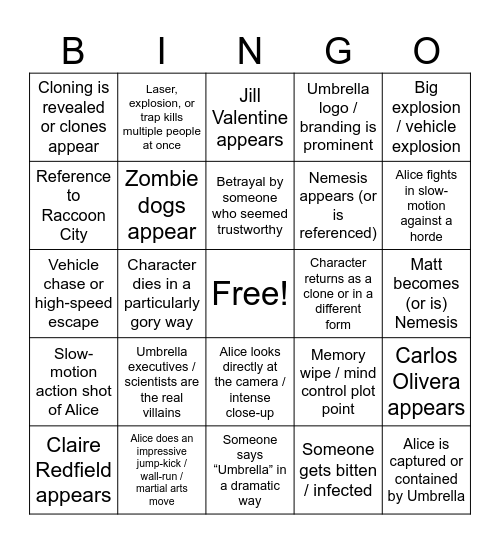 Resident B-EEngo Bingo Card