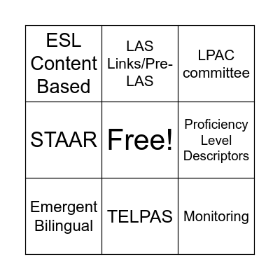 LPAC Framework Bingo Card