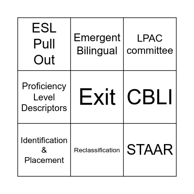 LPAC Framework Bingo Card