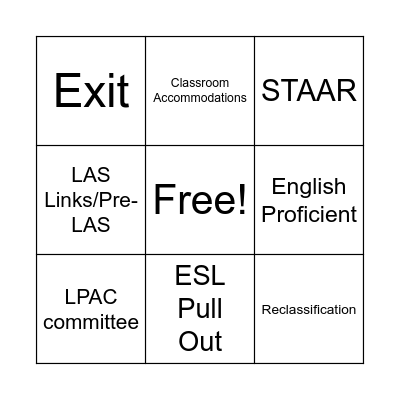 LPAC Framework Bingo Card