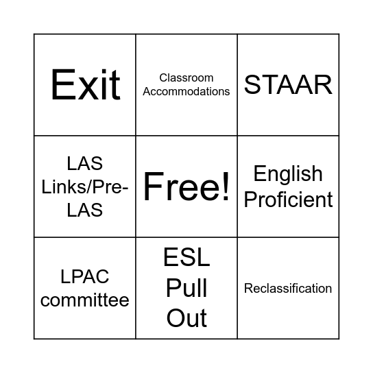 LPAC Framework Bingo Card