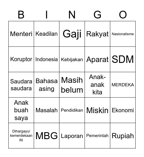 wowo🤍 Bingo Card