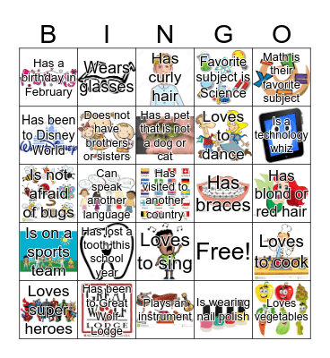 Scavenger Hunt Bingo Card