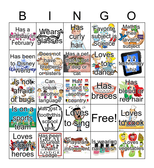 Scavenger Hunt Bingo Card
