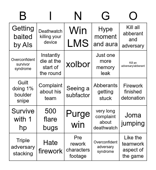 Sharkyleo's Joma video Bingo Card