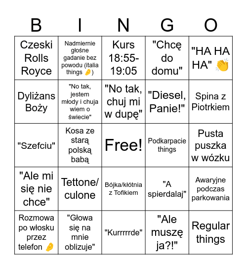 Riccardingo Bingo Card