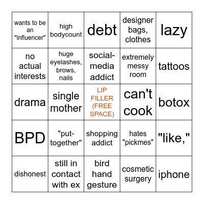 Red Flag Bingo Card