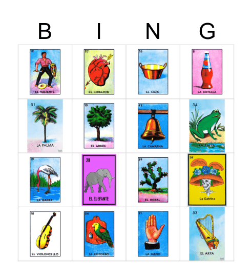 Loteria Mexicana Bingo Card