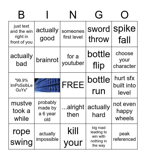 Happy Wheels Bingo Card