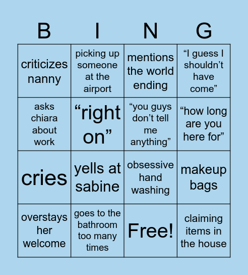 Super Secret Bingo Card