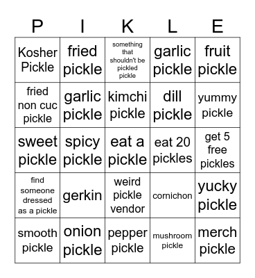 Pickle Fest 2026 Bingo Card