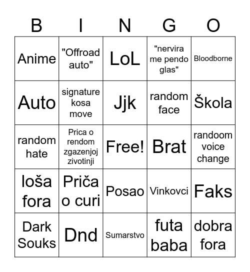 DM B Bbbbingo Card