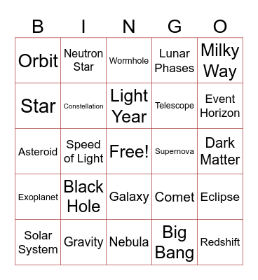 Black Hole bingo event Bingo Card