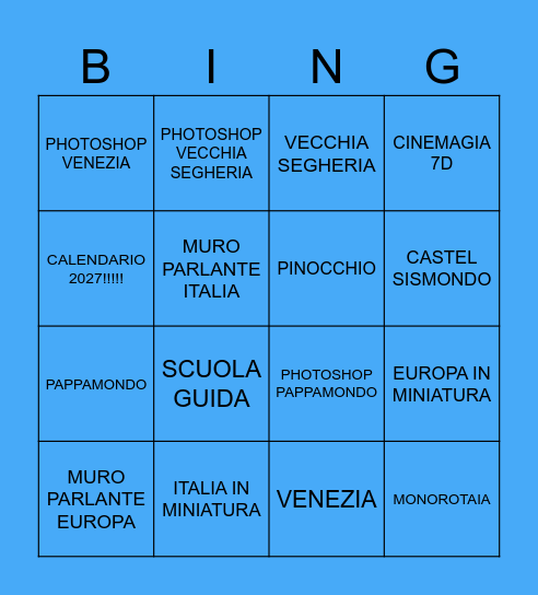 Previsioni Italia In Miniatura 2026 Bingo Card