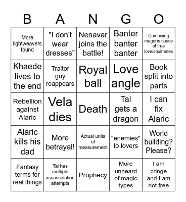 The Hurricane Wars Bingo Card