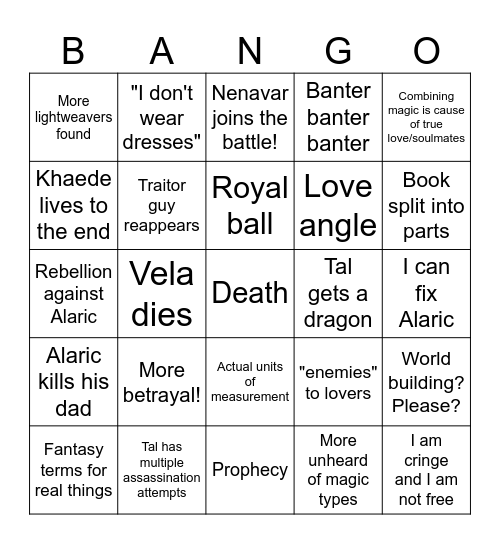 The Hurricane Wars Bingo Card