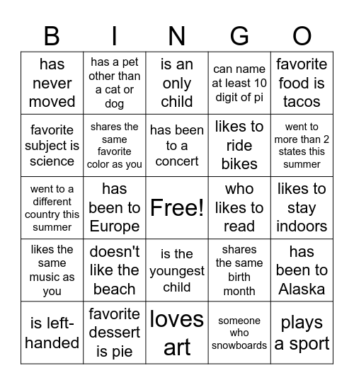 Bingo Card