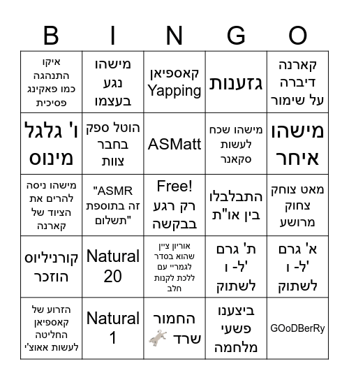 Metrol’s Iron Heart Bingo Card