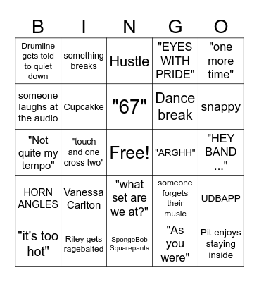 MHSMB BINGO Card