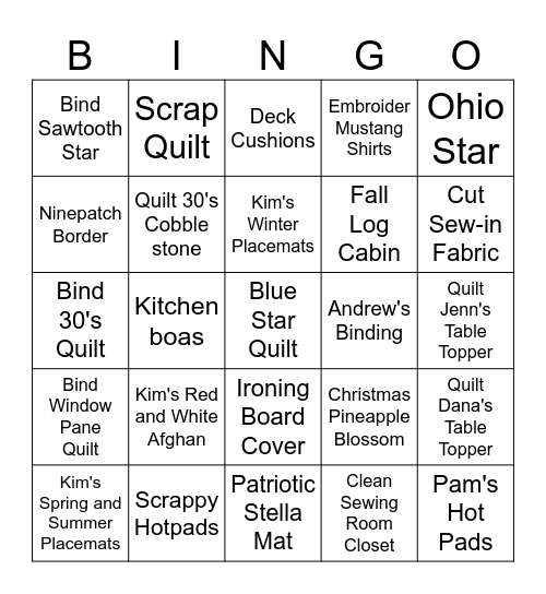 2026 Bingo Card