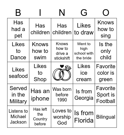 Hi Family and Friends! Bingo Card