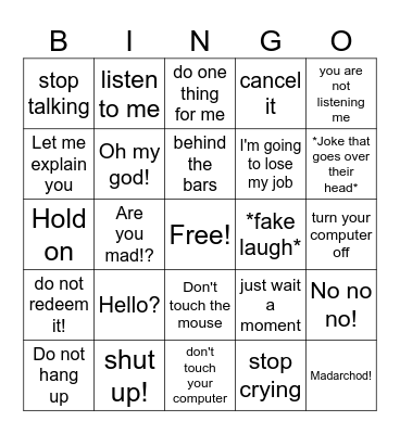 JEET SCAMMER BINGO Card