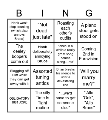 THE BING-o Bingo Card