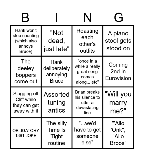 THE BING-o Bingo Card