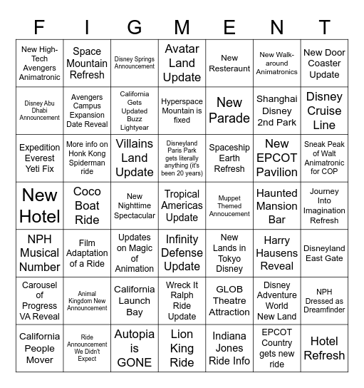 Horizons Presentation Bingo Card