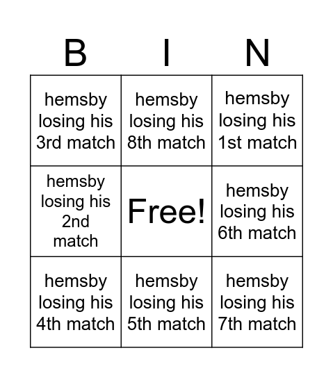 DDL S4 Bingo Card