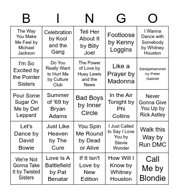 MUSIC! MUSIC! MUSIC! Bingo Card