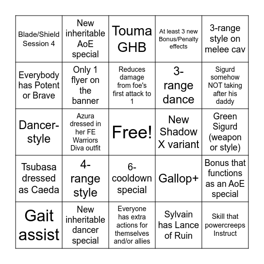 CYL 10 Bingo Card