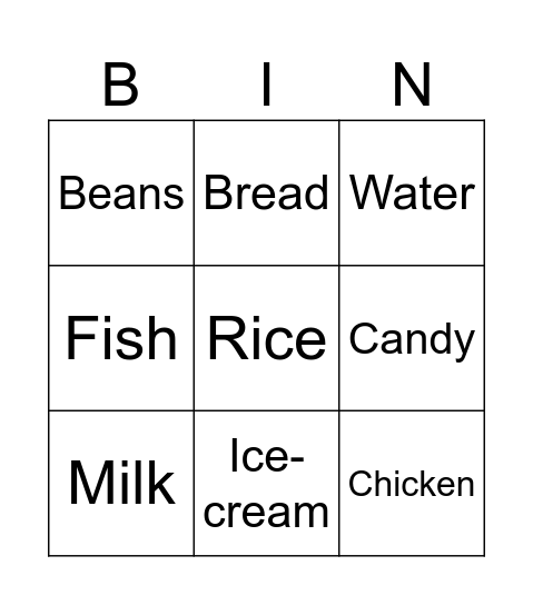 Do you like.......? Bingo Card