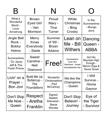 Timeless & Seasonal Bingo Card