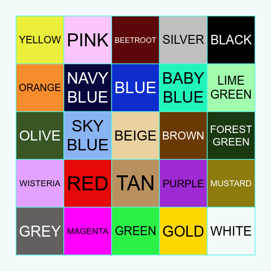 Sapphire Bingo Card