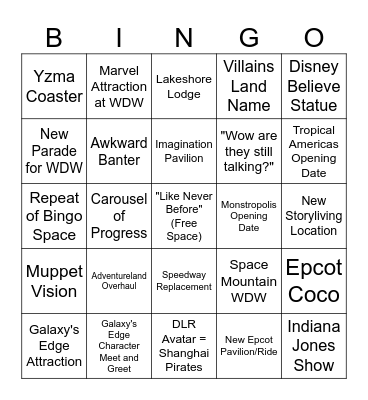 D23 Bingo Card