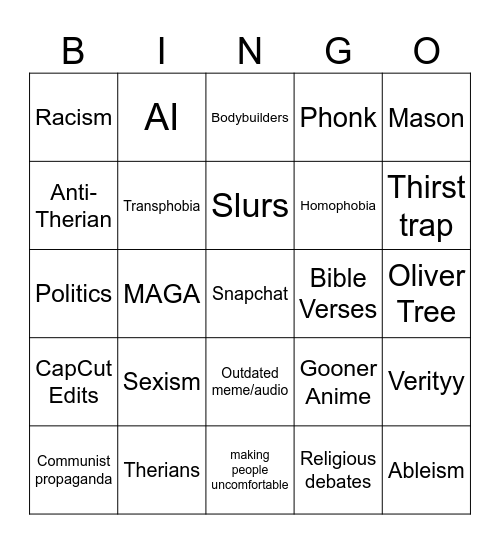 BALLSACK Bingo Card