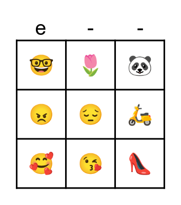 Emoji Bingo Card