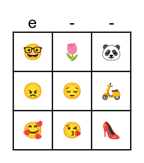 Emoji Bingo Card