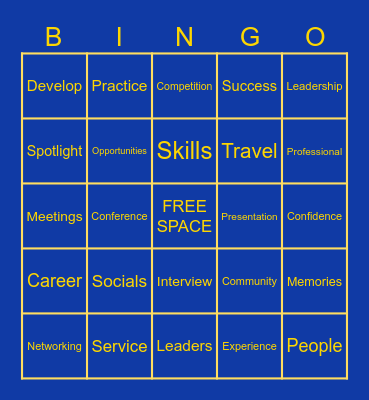 Welcome to FBLA Bingo!! Bingo Card