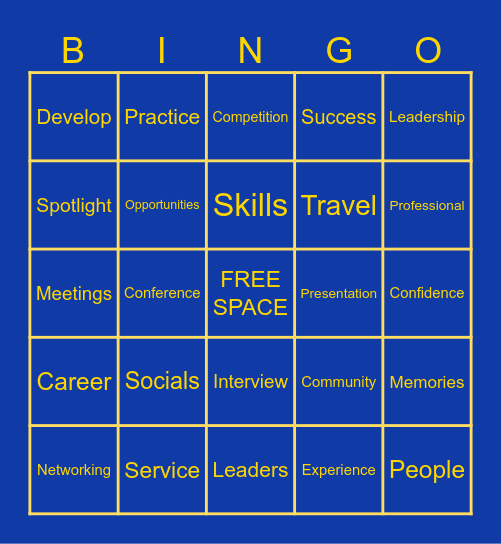 Welcome to FBLA Bingo!! Bingo Card