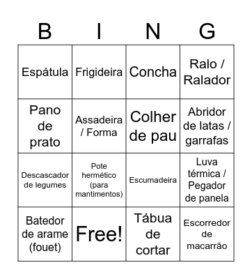 samara teste Bingo Card