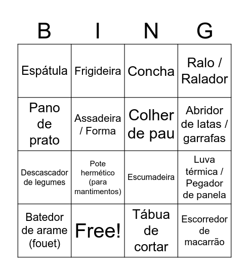 samara teste Bingo Card