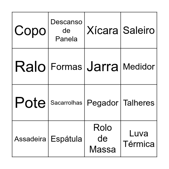 Chá de Panela - Erika e Fábio Bingo Card