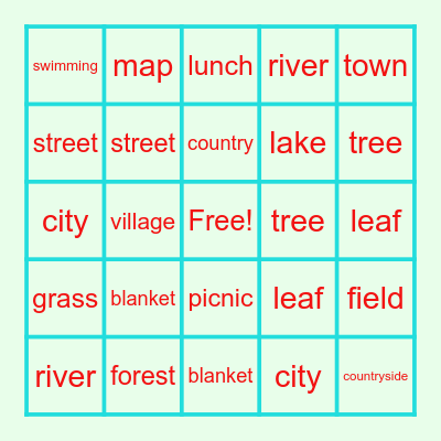 A DAY IN THE COUNTRY Bingo Card