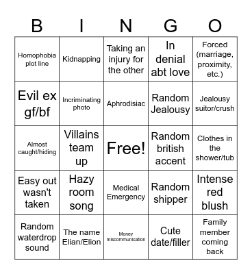 Gay drama stereotypes Bingo Card