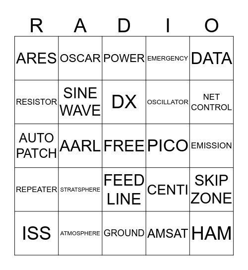 APPLE CITY AMATEUR RADIO CLUB Bingo Card