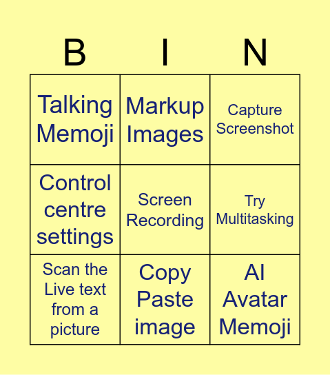 Quick Win Bingo Card